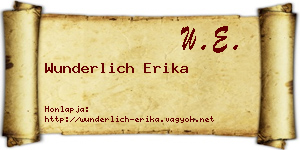 Wunderlich Erika névjegykártya